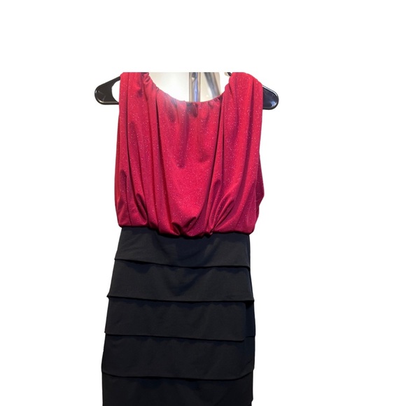 Enfocus Studio Red and Black Layered Dress - Picture 1 of 3